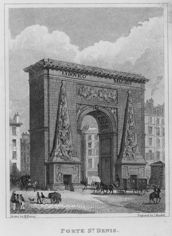 Paris, Porte St Denis (gravura) de English School