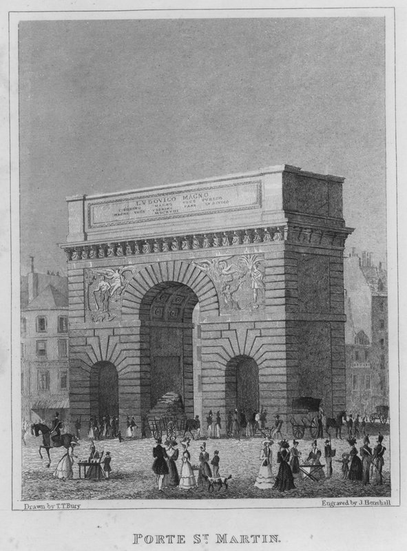 Paris, Porte St Martin (gravura) de English School
