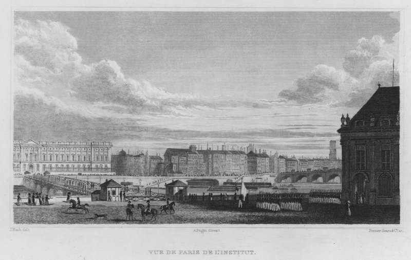 Paris, Vista de Paris do Instituto (gravura) de English School