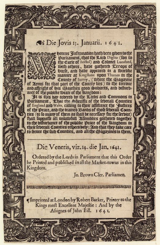 Ordem Parlamentar, 14 de janeiro de 1641 de English School