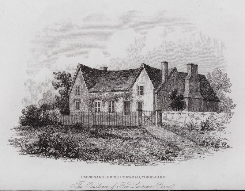 Parsonage House, Coxwold, Yorkshire, a Residência do Rev. Laurence Sterne (gravura) de English School