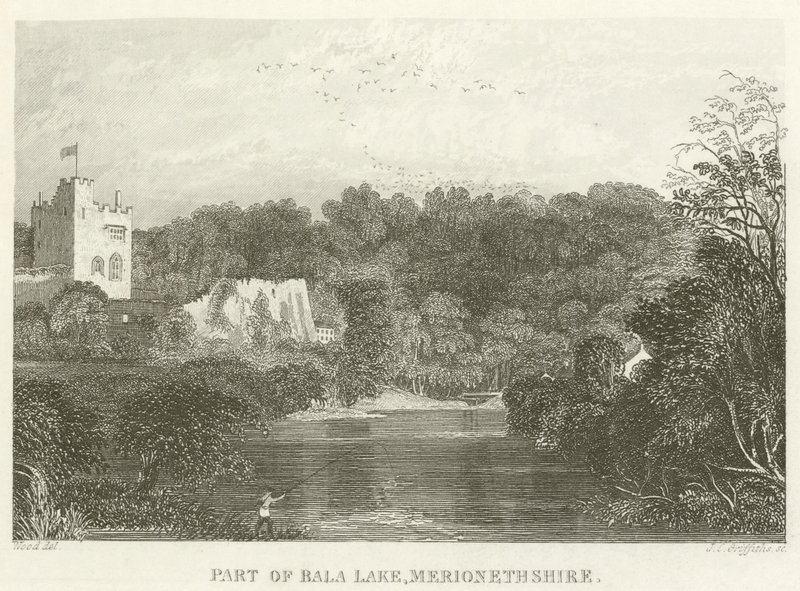 Parte do Lago Bala, Merionethshire (gravura) de English School