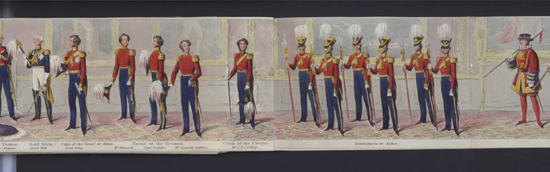 Parte do panorama do casamento da Rainha Vitória, c.1840 (aquatint colorido à mão) de English School