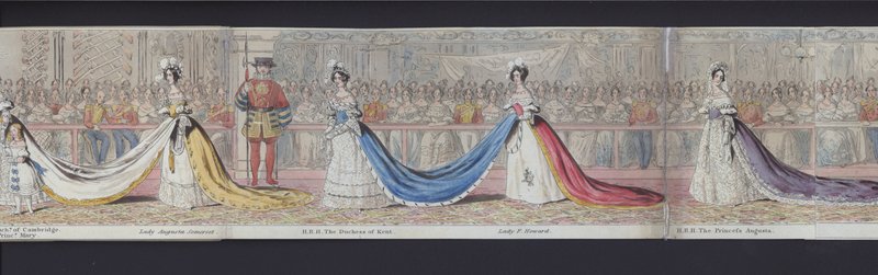 Parte do panorama do casamento da Rainha Vitória, c.1840 (aquatint colorido à mão) de English School