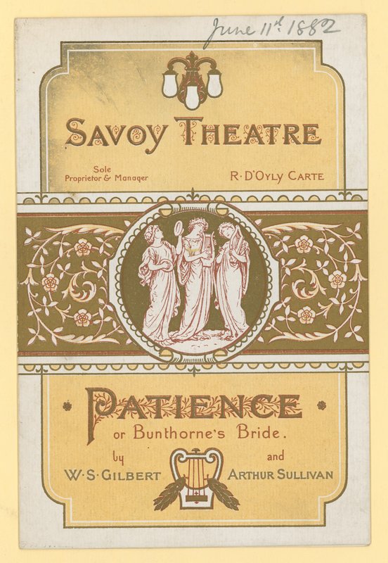 Paciência; ou noiva Bunthornes por WS Gilbert e Arthur Sullivan de English School