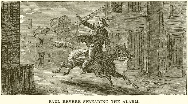 Paul Revere espalhando o alarme de English School