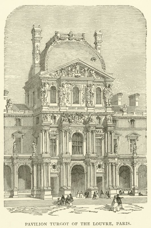 Pavilhão Turgot do Louvre, Paris (gravura) de English School