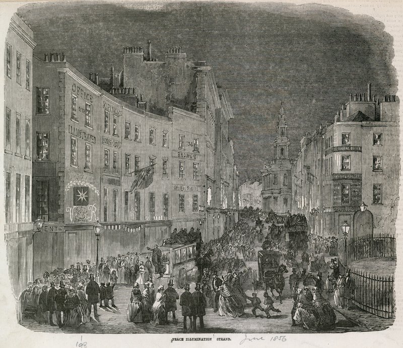 Iluminação da Paz, The Strand, junho de 1856 de English School