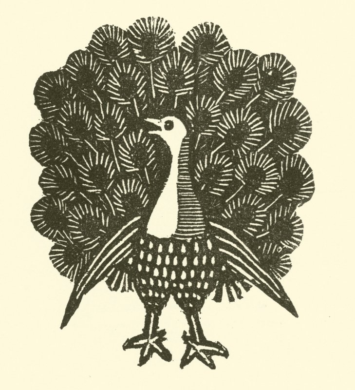 Pavão (xilogravura) de English School
