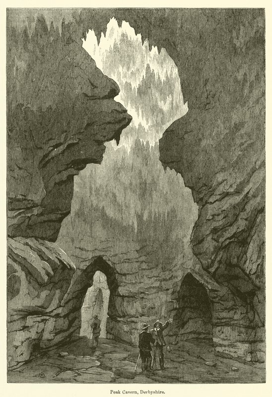 Peak Cavern, Derbyshire (gravura) de English School