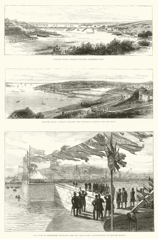 Pembroke Dock, Milford Haven (gravura) de English School