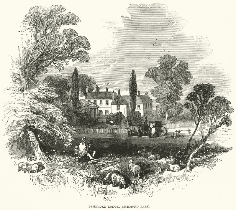 Pembroke Lodge, Richmond Park (gravura) de English School