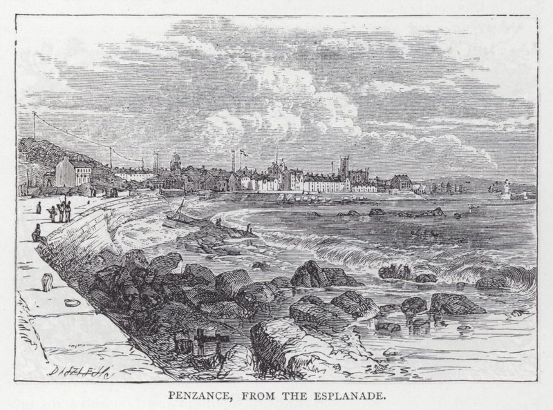 Penzance, da Esplanada (gravura) de English School