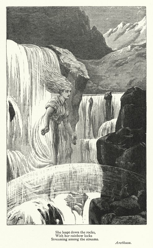 Percy Bysshe Shelley: Ilustração para Arethusa (gravura) de English School