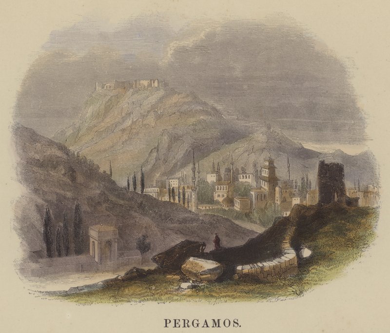 Pérgamo (gravura colorida) de English School