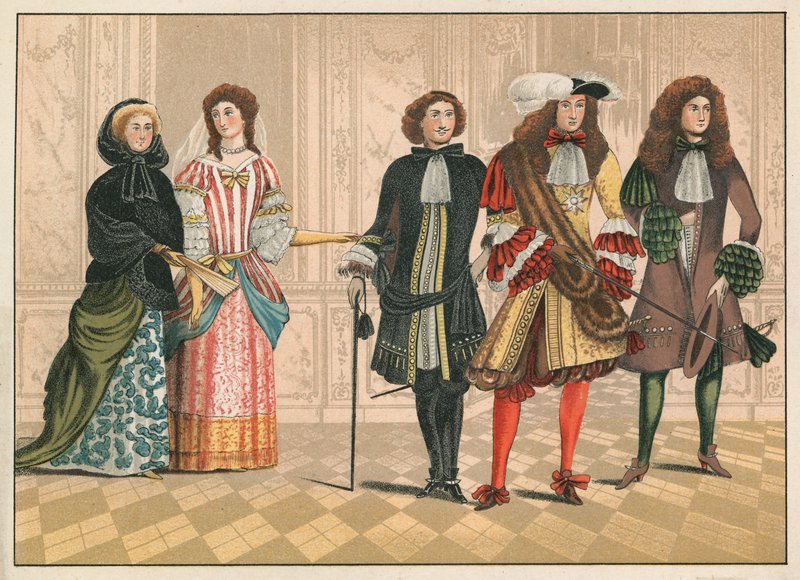Pessoas de distinção, possivelmente alemão, c 1680 (chromolitho) de English School