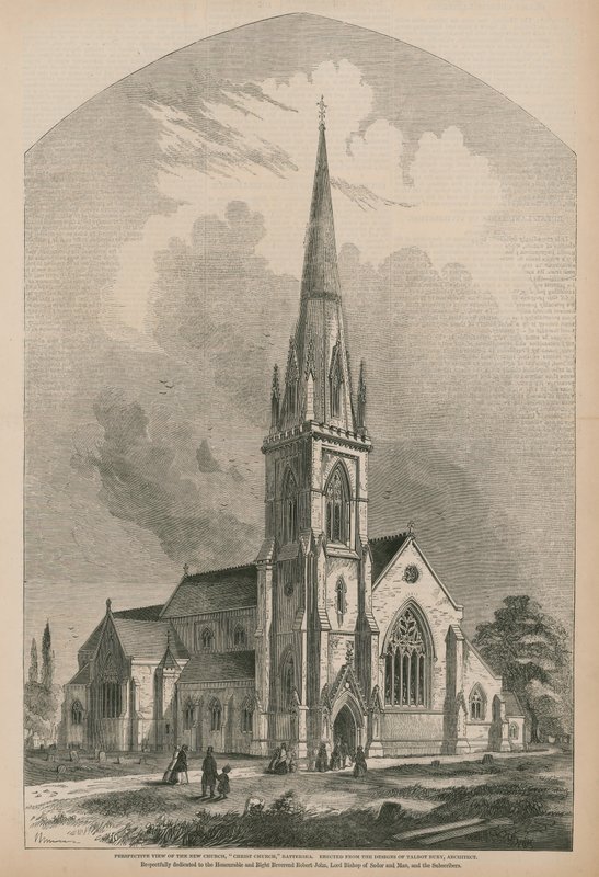 Vista perspectiva, de, igreja christ de English School