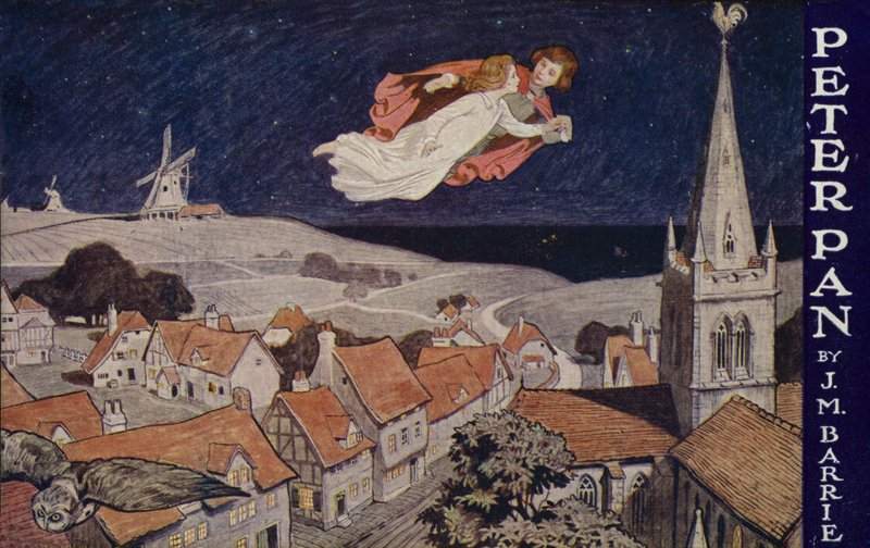 Peter Pan, de J M Barrie (litografia a cores) de English School
