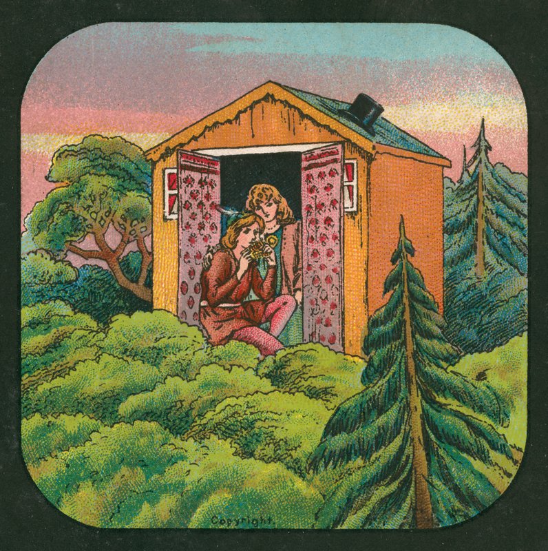 Peter Pan, lâmina de lanterna, c 1910 (cor litho) de English School