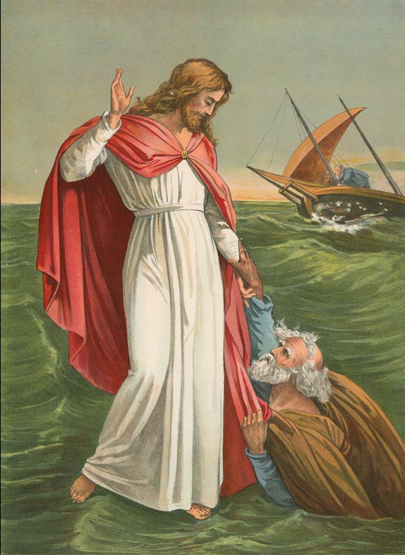 Peter andando no mar de English School