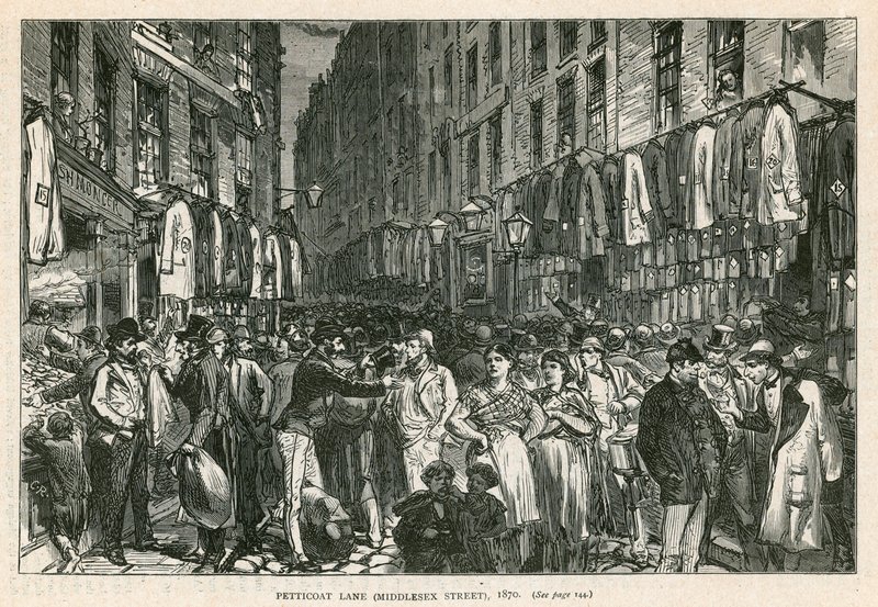 Petticoat Lane (Middlesex Street), Londres, 1870 de English School