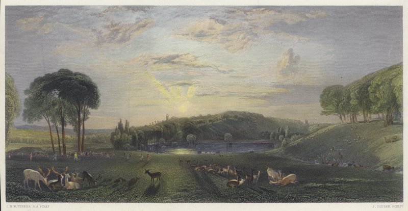 Petworth Park, Sussex (gravação a cores) de English School