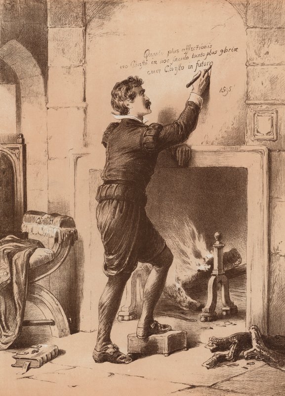 Philip Earl of Arundel, na Torre sob sentença de morte (litografia) de English School