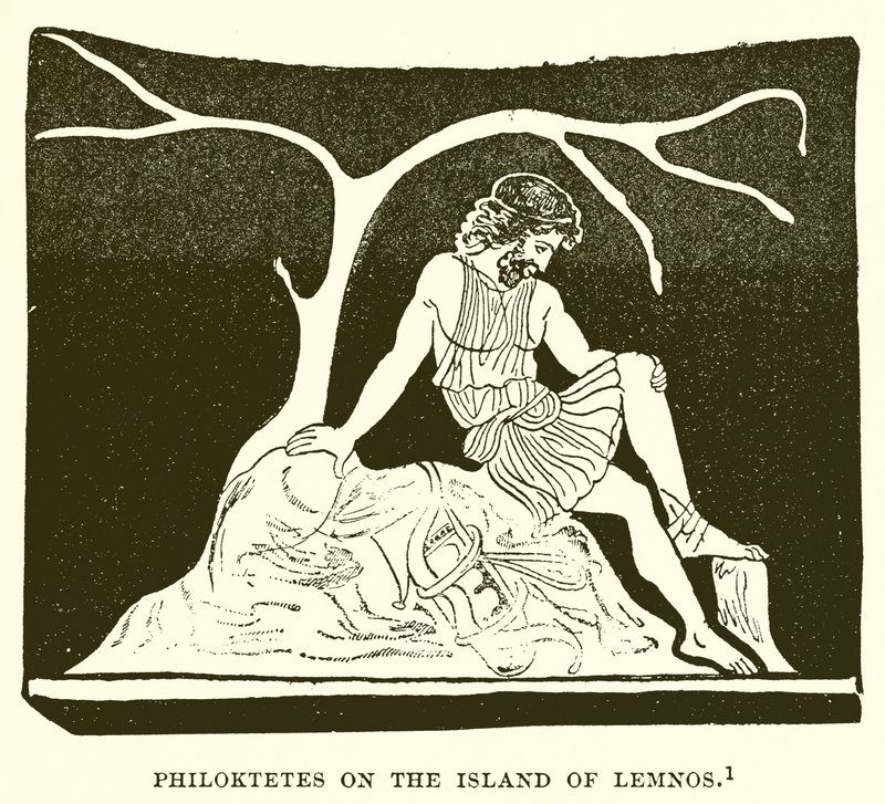 Philoktetes na ilha de Lemnos de English School