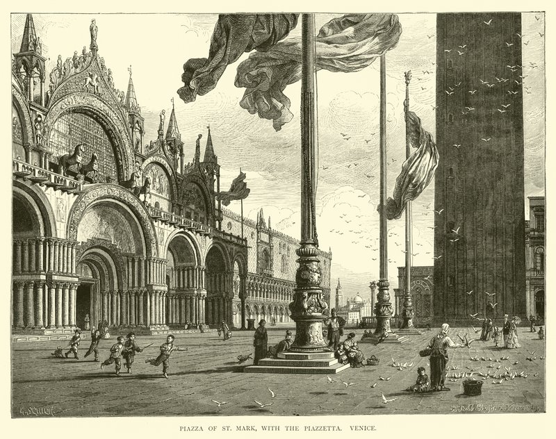 Piazza de São Marcos, com a Piazzetta, Veneza de English School