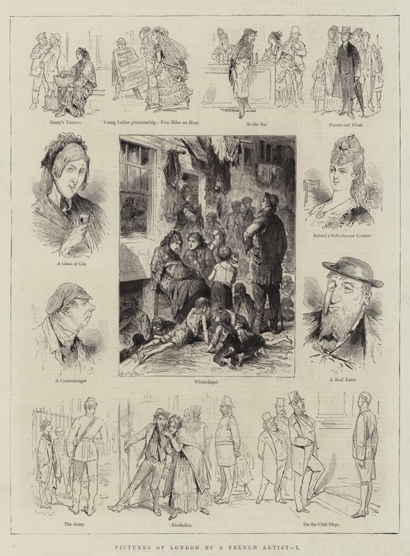 Fotos de Londres por um Artista Francês, I (gravura) de English School