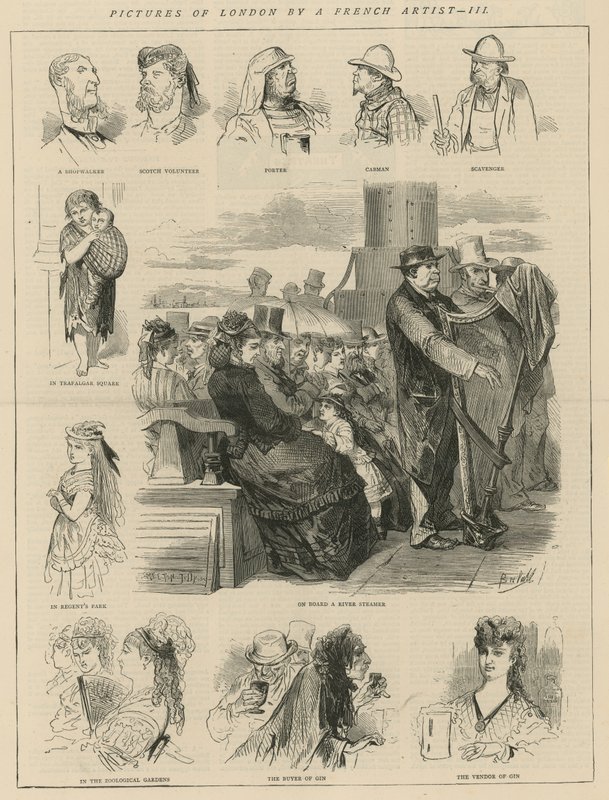 Imagens de Londres por um artista francês de English School