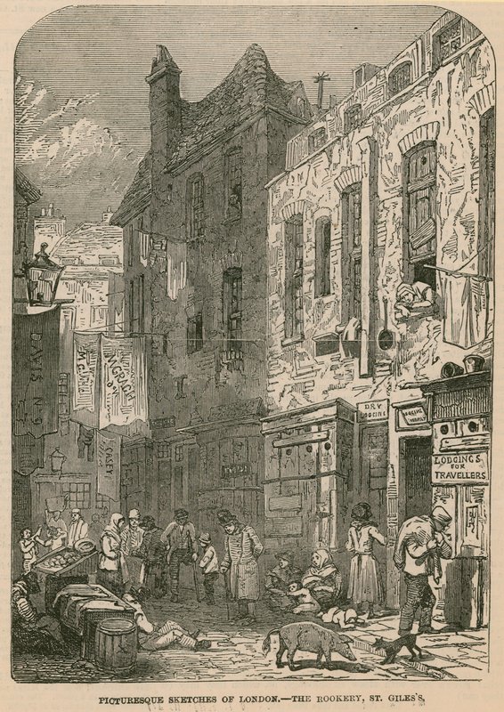 Esboços pitorescos de Londres - The Rookery, St Giless de English School