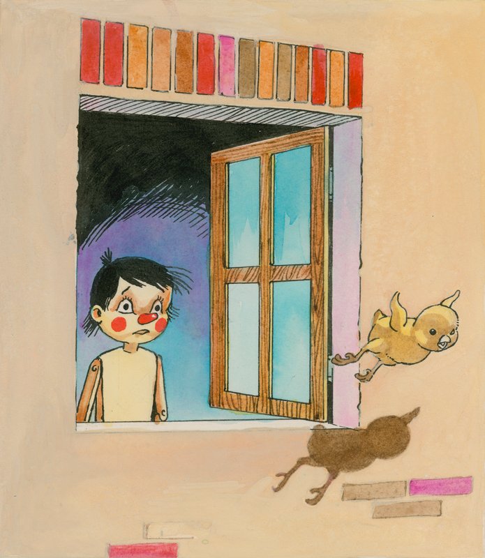 Pinóquio (guache sobre papel) de English School