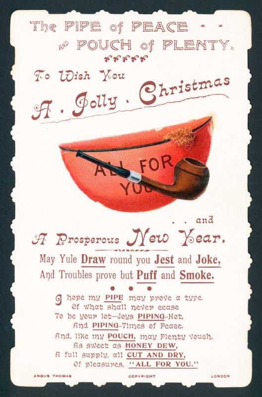 Tubo e bolsa, cartão de Natal de English School
