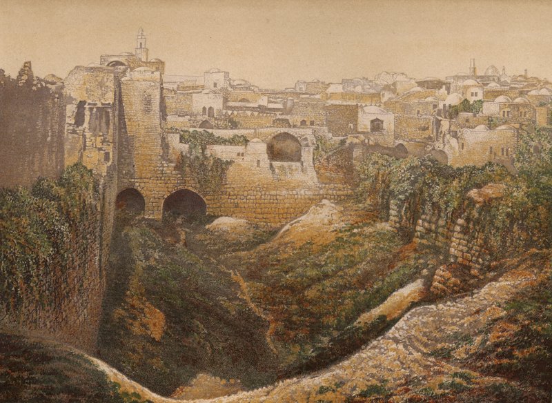 Lugares mencionados na Bíblia: A piscina de Betesda (chromolitho) de English School
