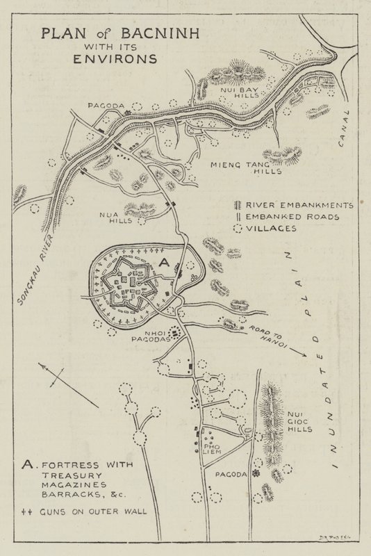 Plano de Bacninh com seus arredores (gravura) de English School