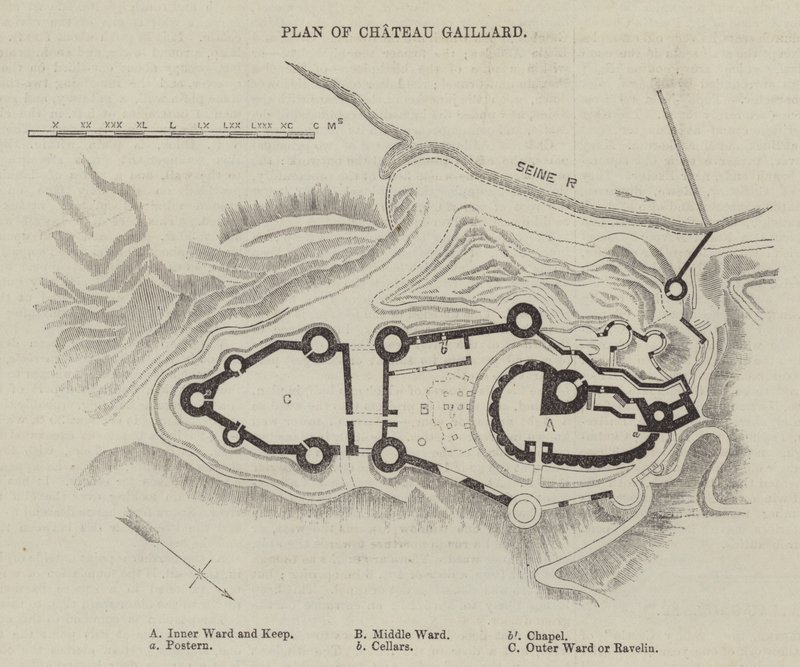 Plano de Chateau Gaillard (gravura) de English School
