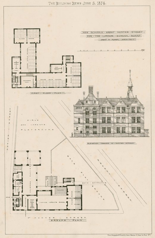 Plano de novas escolas, Great Hunter Street Schools, Old Kent Road de English School