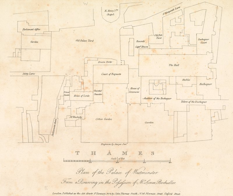 Plano do Palácio de Westminster, Londres de English School