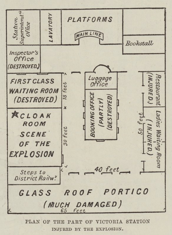 Plano da Parte da Estação Victoria ferida pela Explosão (gravação) de English School