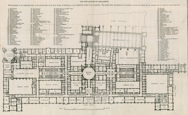 Plano das novas Casas do Parlamento de English School