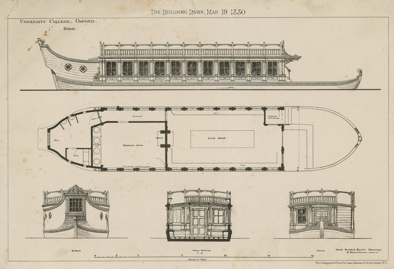 Planos da Barge da University College de English School