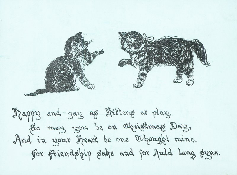 Gatinhos brincalhão, cartão de Natal de English School