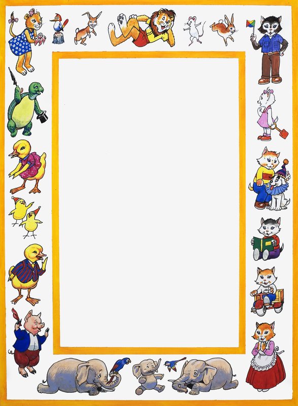 Montagem de personagens da Playhour de English School