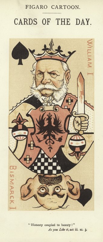 Cartão de jogo com William I e Otto von Bismarck de English School