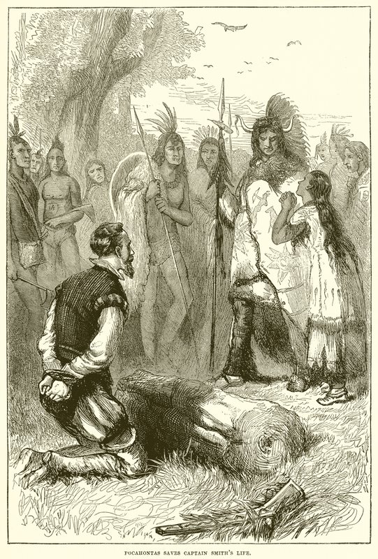 Pocahontas salva a vida do capitão Smith de English School