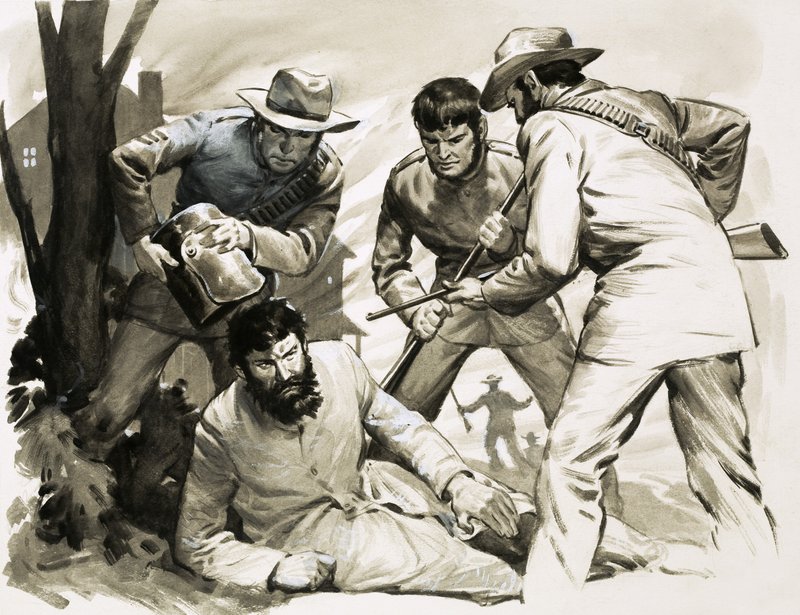 Policiais arrancam o capacete do famoso Ned Kelly de English School
