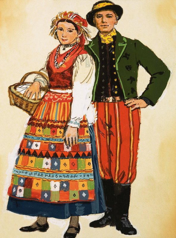 Traje polonês de English School