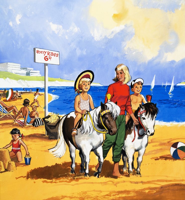 Passeios de pônei na praia de English School