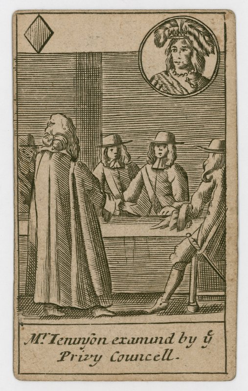 Cartão de jogo Popish Plot, 1679 de English School